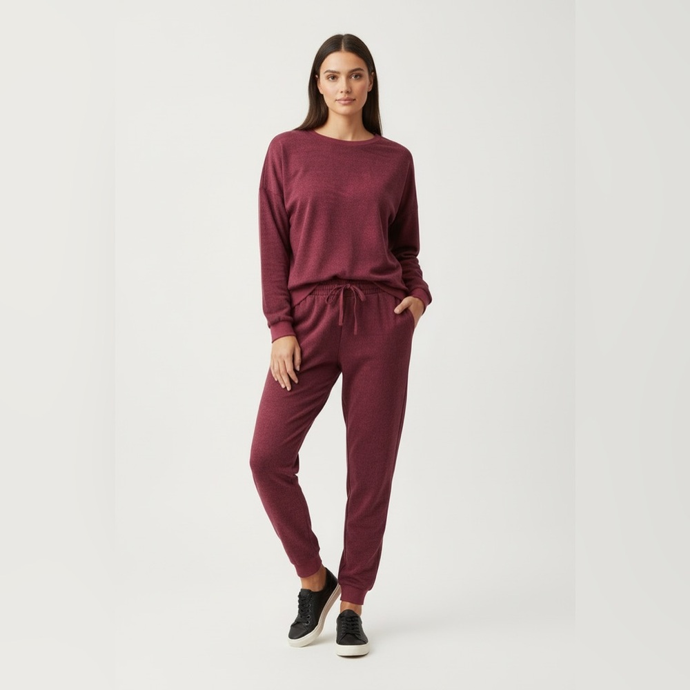 LuLaRoe LuLu Jogger Set • Maroon Subtle Texture